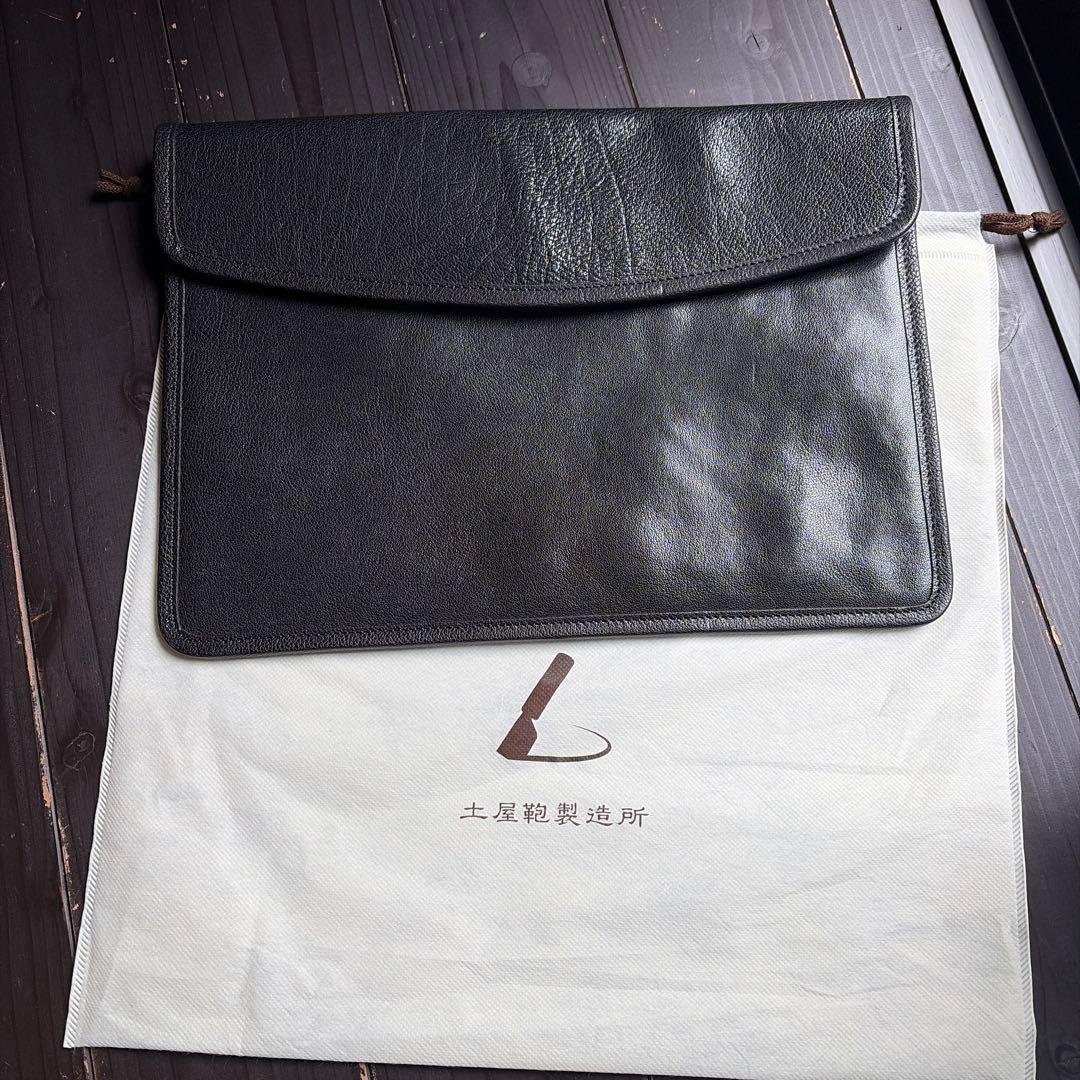 土屋鞄製造所　黒レザー ビジネス　書類ケース フラップ式