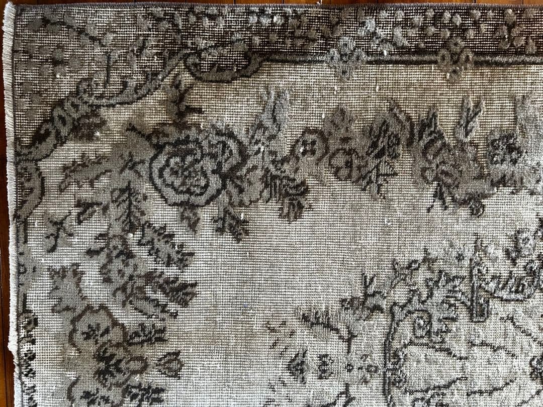 レア　ニュートラルカラー　シャビーシック　オーバーダイ　トルコヴィンテージラグ