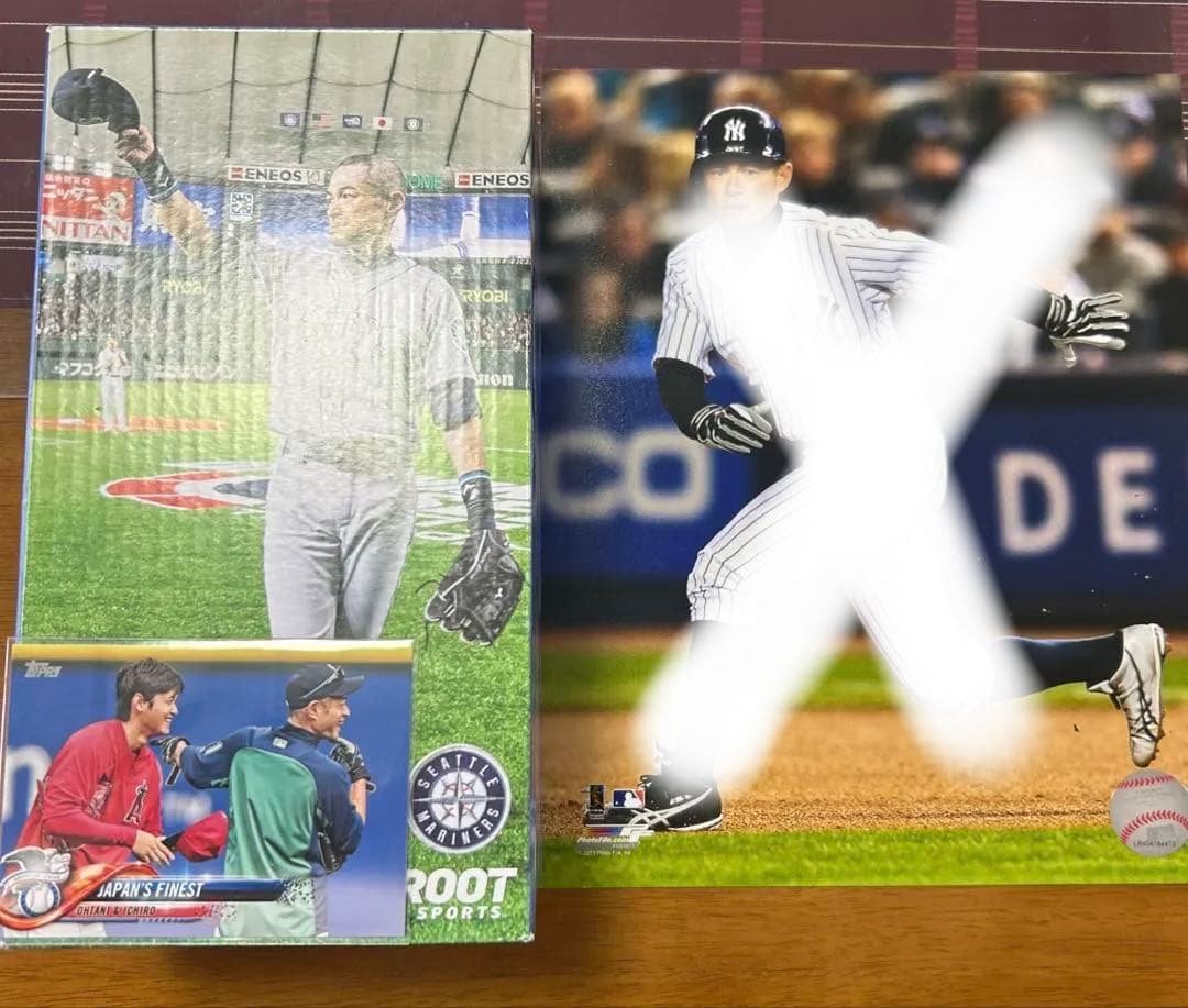 イチロー、現役最後のボブルヘッド人形!大谷翔平選手とのトレーディングカード付!