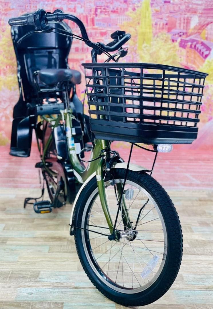 K2306 [大容量12.3Ah]電動自転車ヤマハ子供乗せ 20インチグリーン