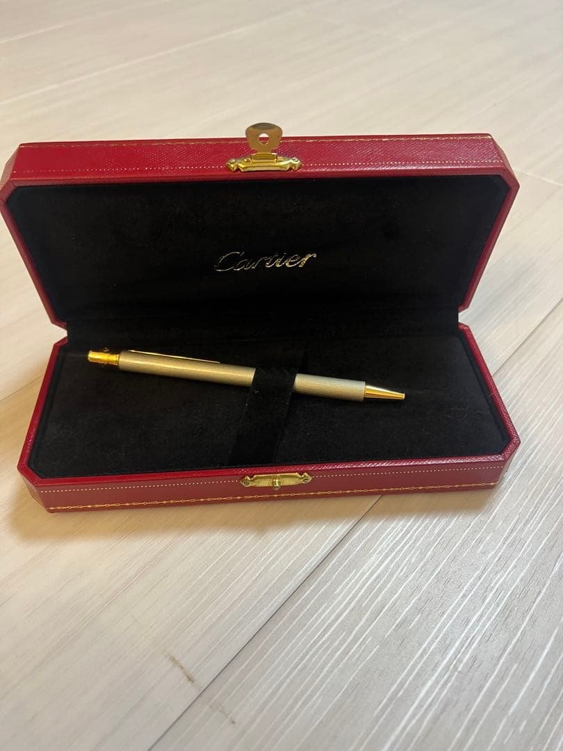 Cartier サントス　ボールペン シルバー・ゴールド 専用ケース付き
