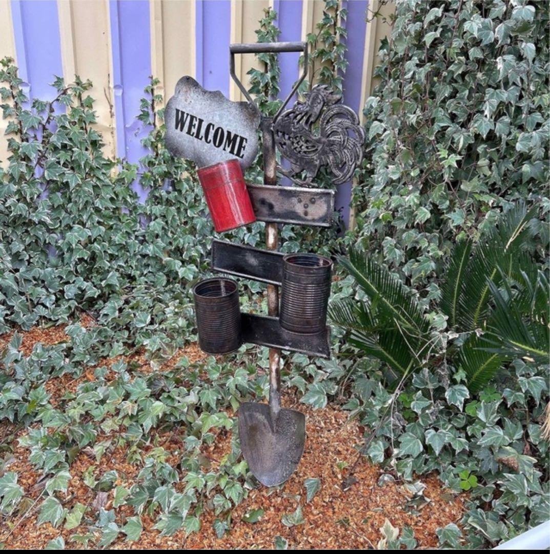 手作りのガーデンピック（スコップ型） ガーデンオーナメント ウェルカムボード