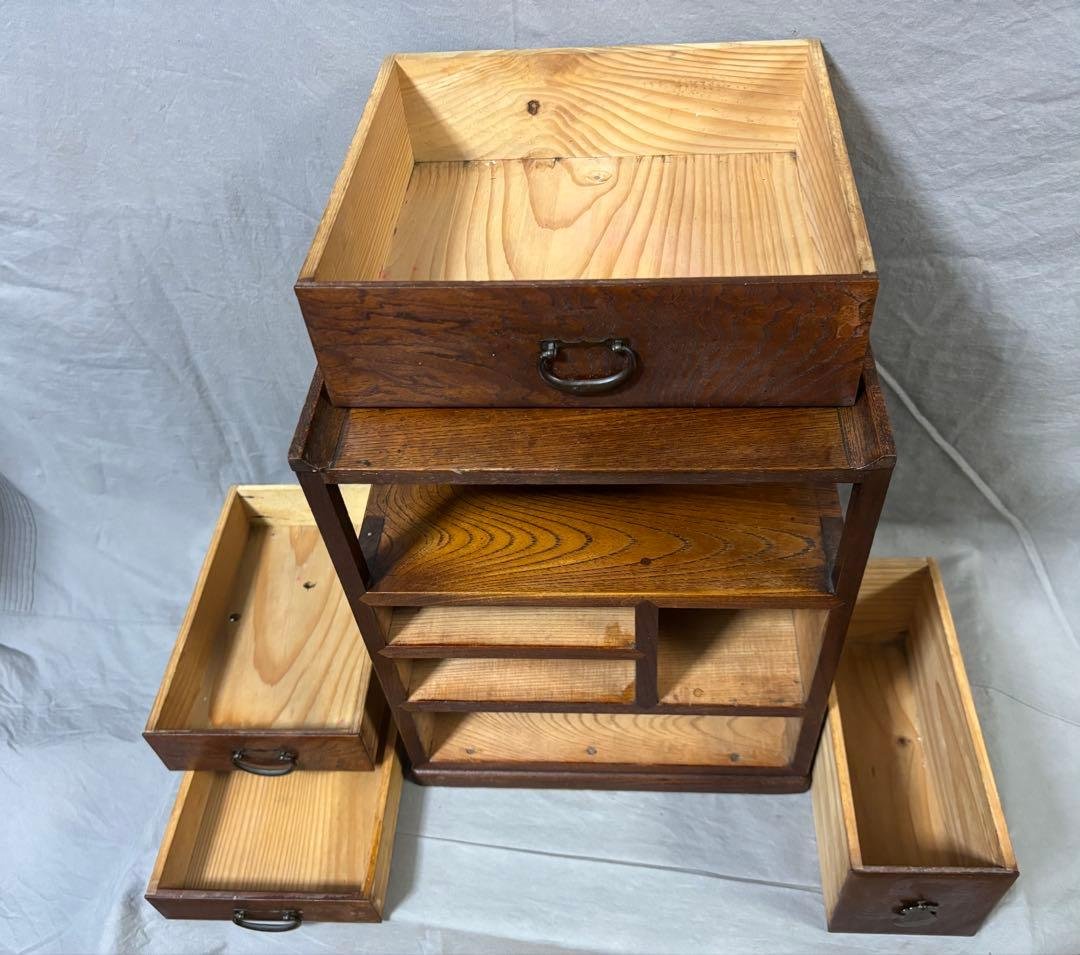 時代小箪笥 欅材 天然木 アンティーク家具 ビンテージ 木製箪笥
