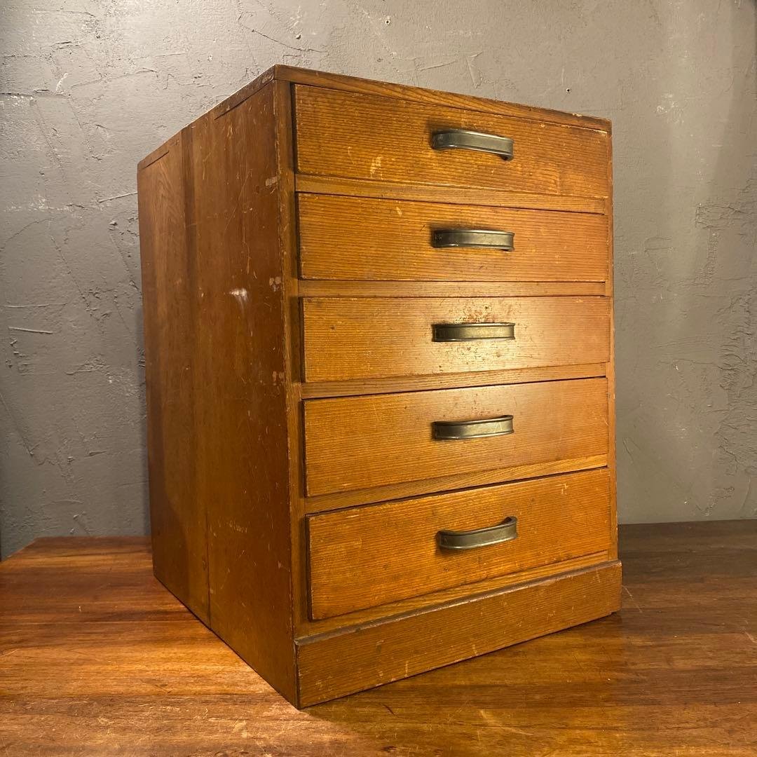 昭和レトロ 五段小引き出し ミッドセンチュリー 小家具 古民家 骨董品