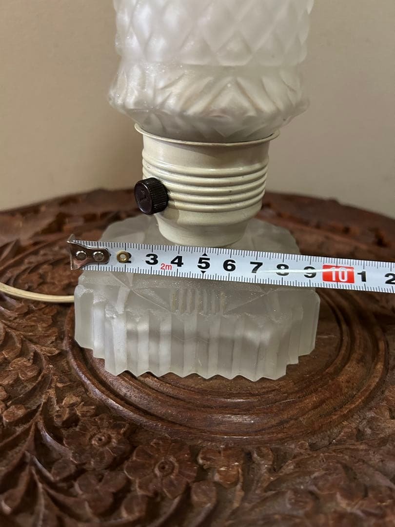 アンティーク　アールデコ調 カットガラステーブルランプ