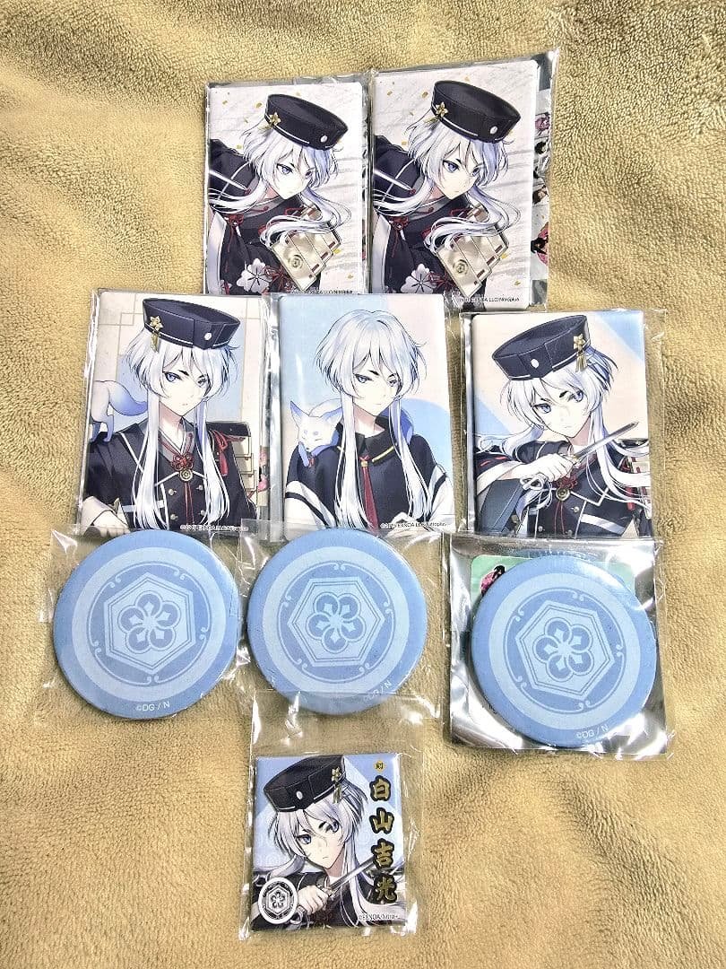 刀剣乱舞 白山吉光 スクエア缶バッジ 紋缶バッジ