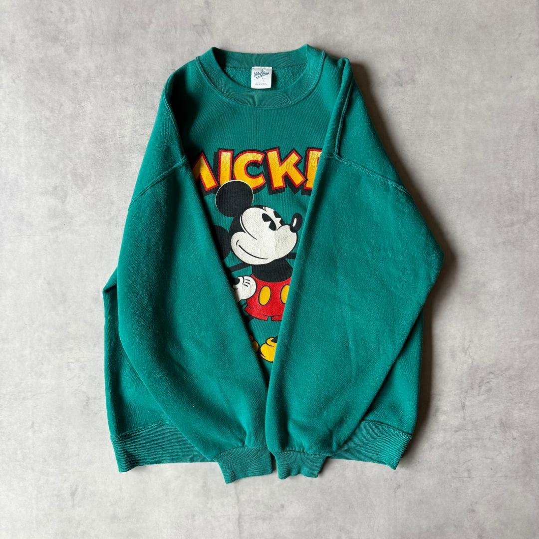 90s USA製 Disney スウェット エメラルドグリーン ベルバシーン