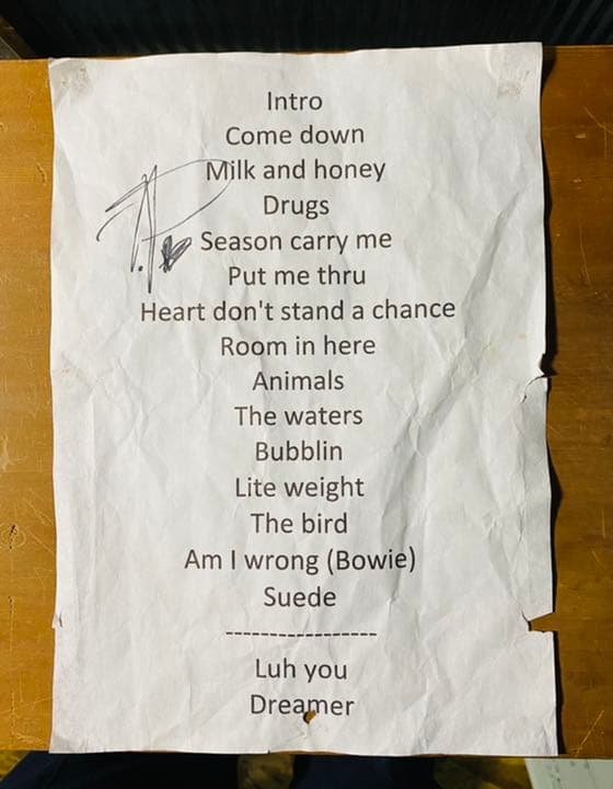 アンダーソンパーク　2016年初来日WWW 直筆サイン入りセットリスト