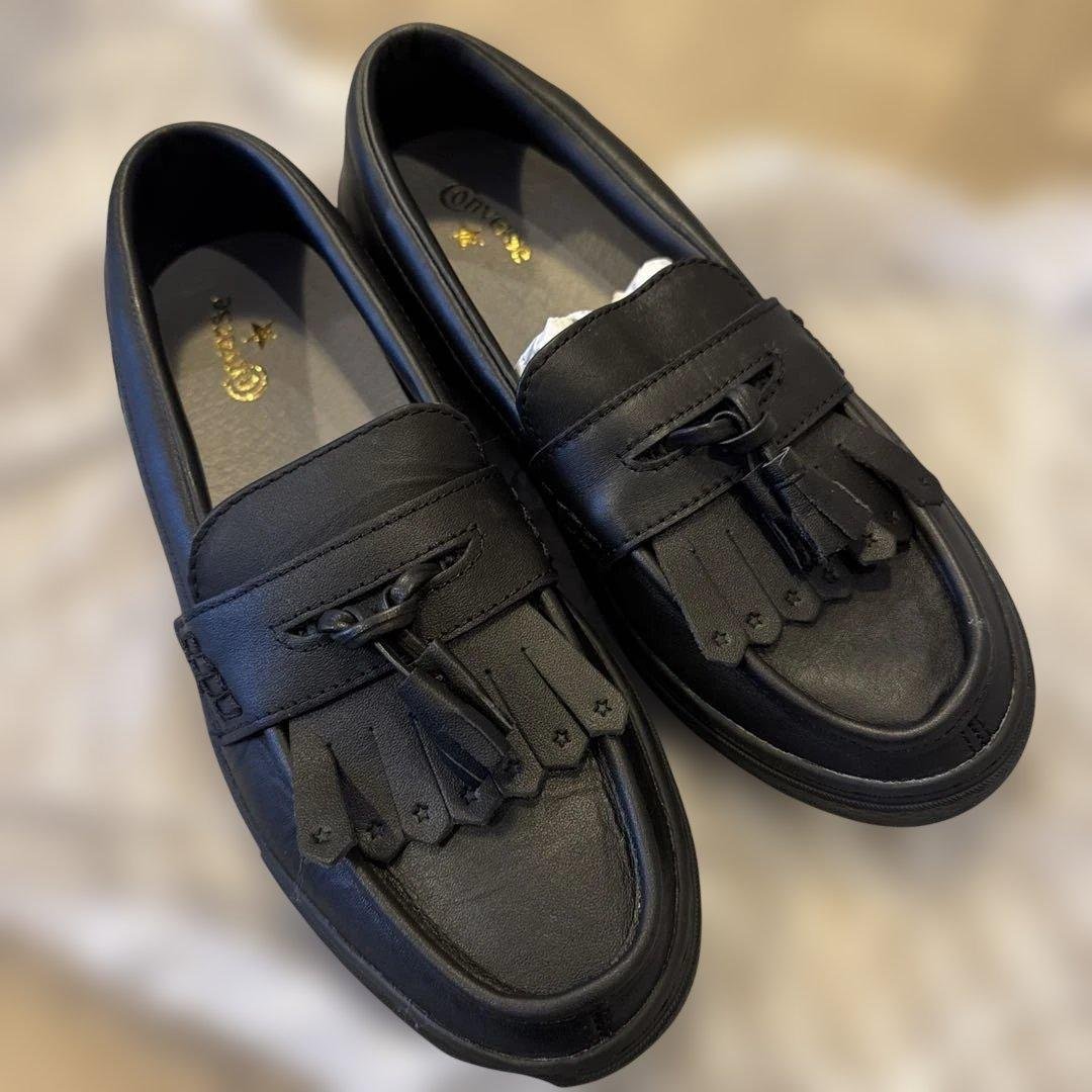 コンバース CONVERSE クップ ローファー タッセルローファー 革靴 黒