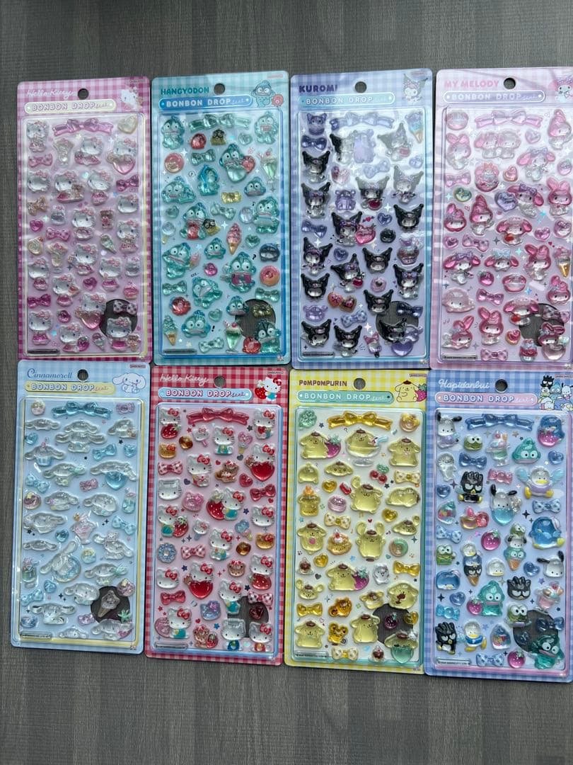 正規品　サンリオ　ボンボンドロップシール　全8種類　コンプリート