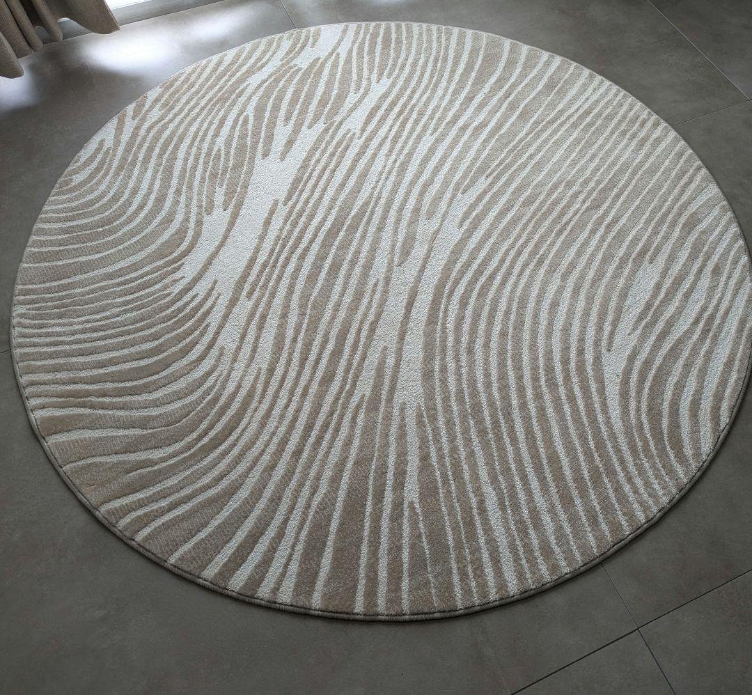 北欧円形ラグ・カーペット（ベージュ、ホワイト）