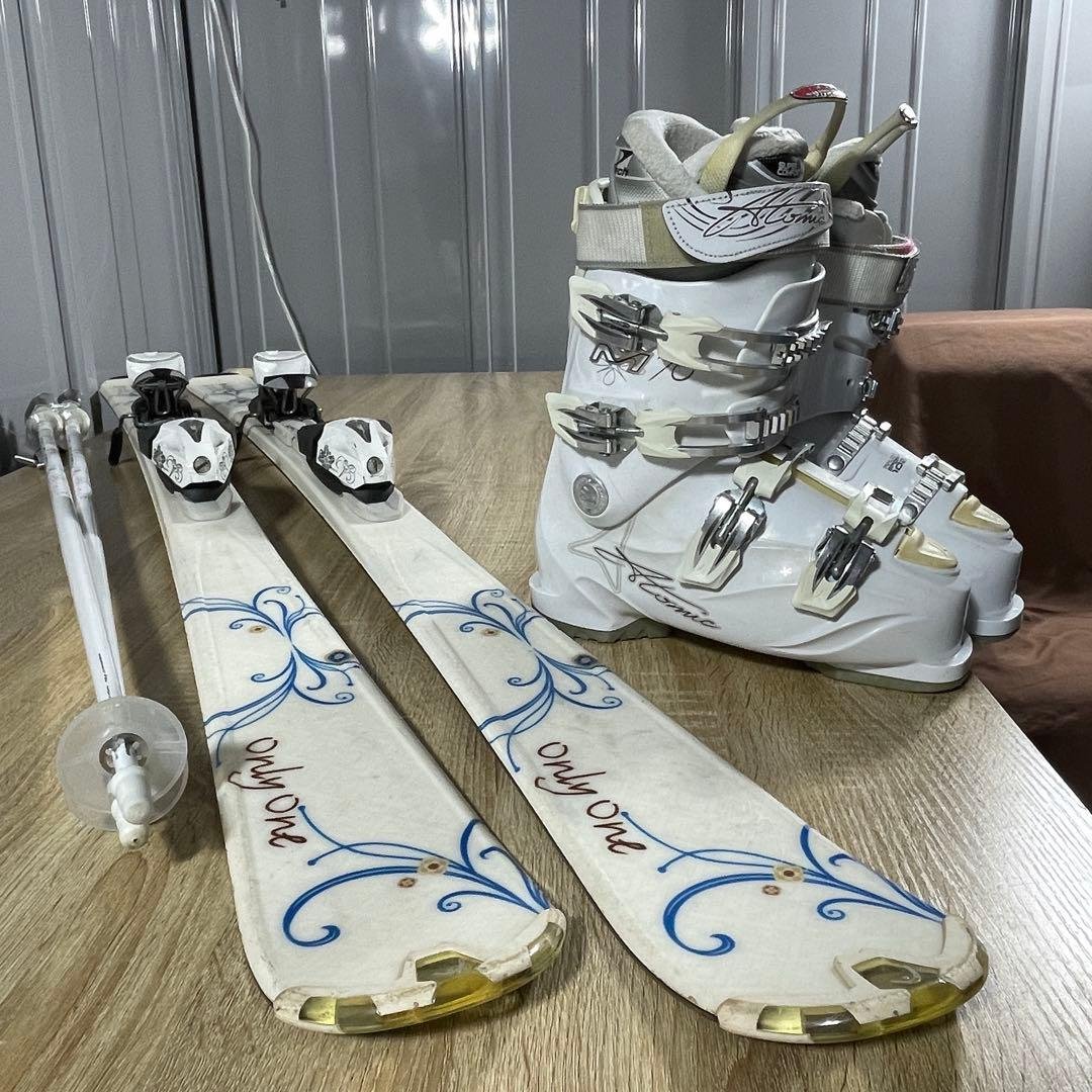 HEAD149cm ATOMIC24/24.5cmストック付きスキーセット