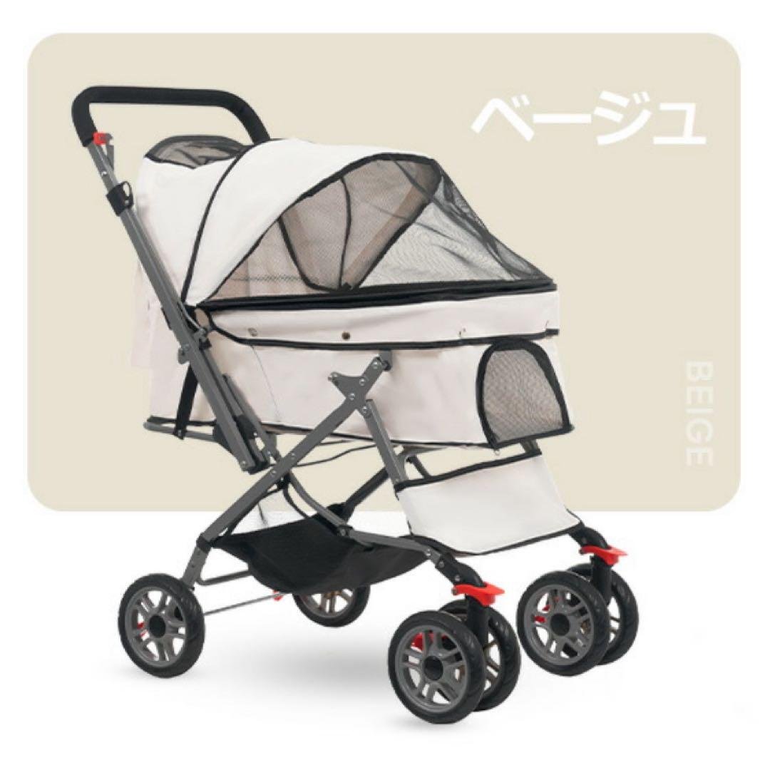 ペットカート　ドッグカート　ペット用品　犬用品　4輪　ベージュ