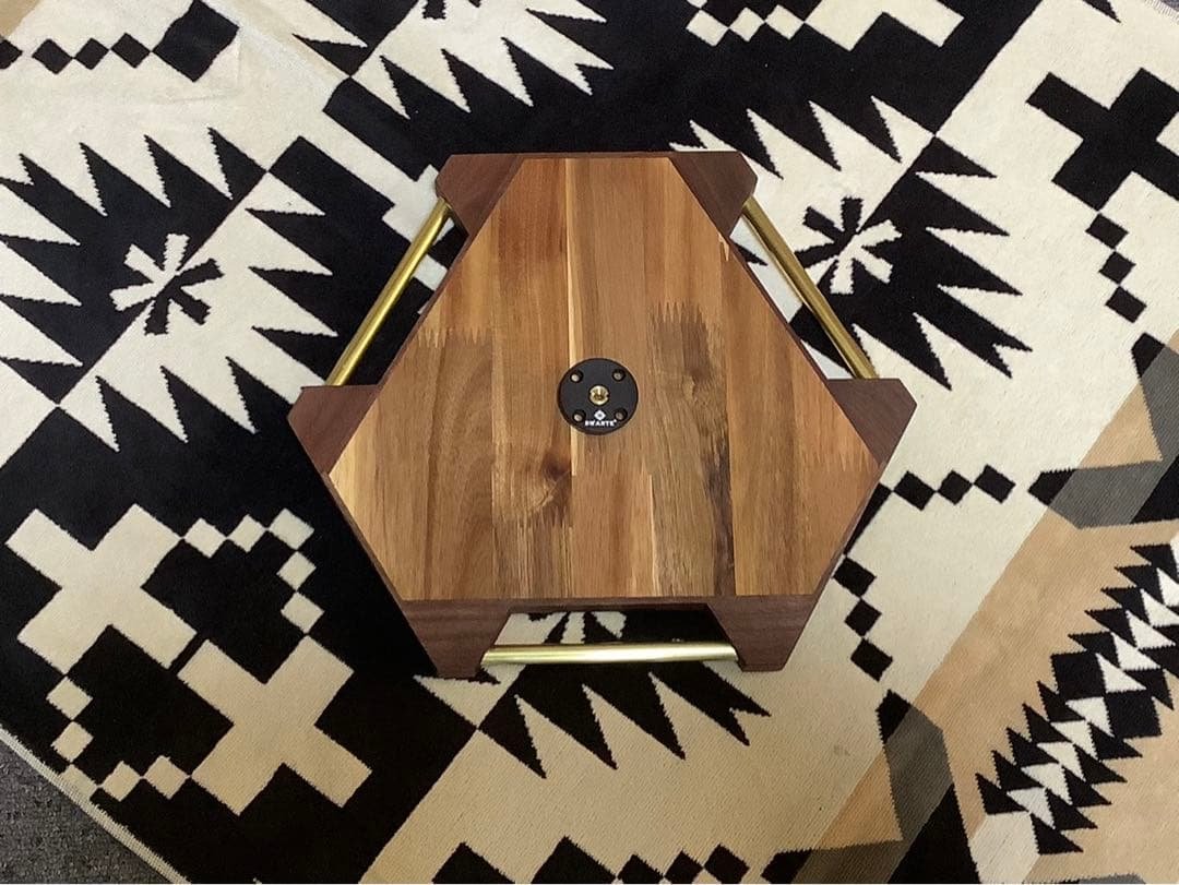 ヘキサゴンテーブル天板三脚テーブルヘキサゴン130ウォールナット