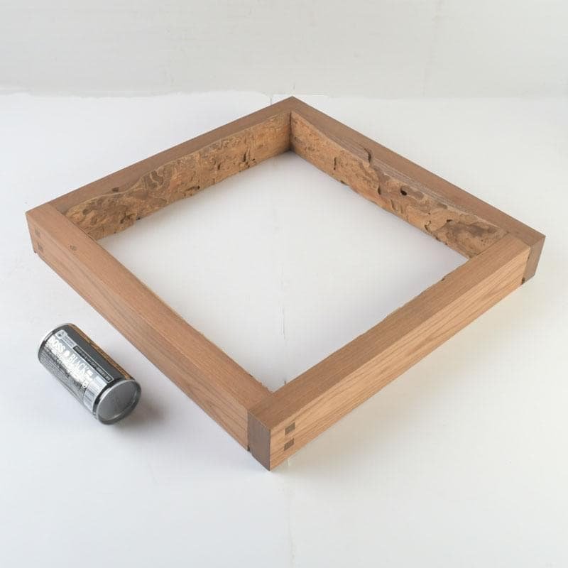 茶道具　山崎如悦作　槐古材木地　炉縁　共布共箱　V　9888A