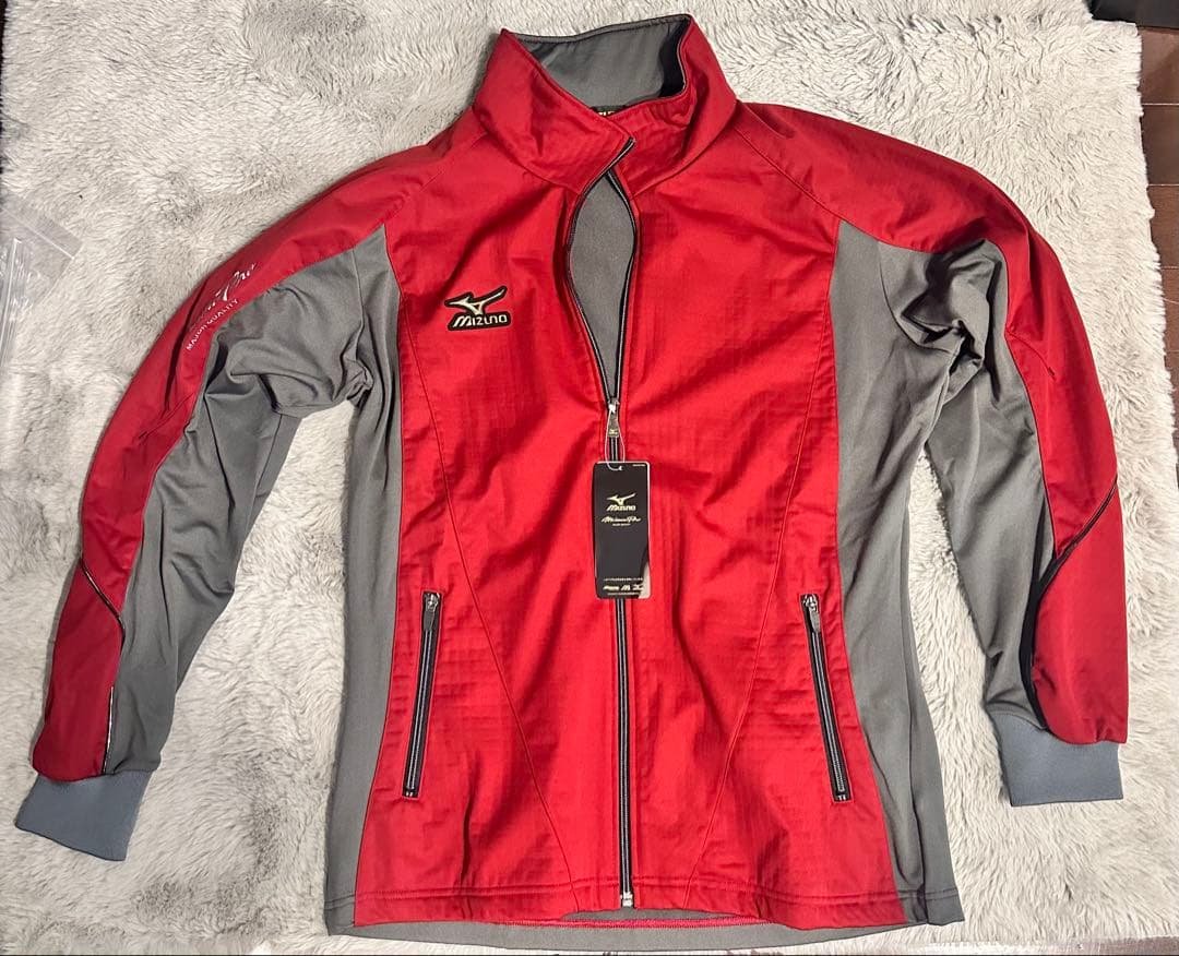 MIZUNO ジャージジャケット Lサイズ レッド/グレー