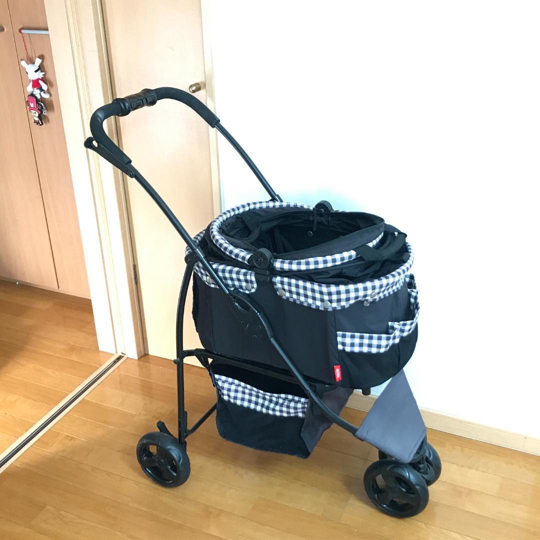 ねこるん 猫専用カート オープンキャビン 黒チェック ジェックス ペットカート